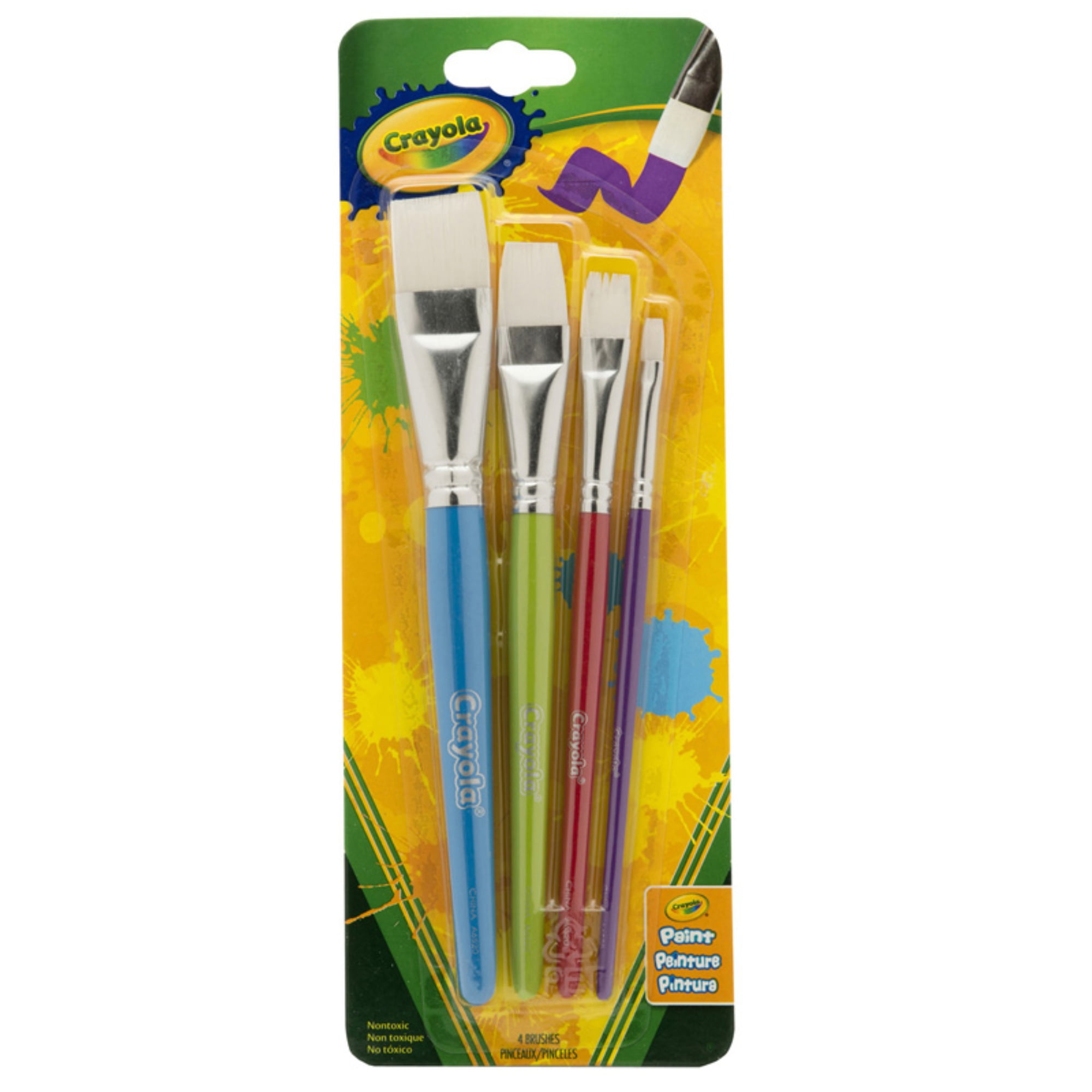Crayola Flat Paintbrush Set, Four Count