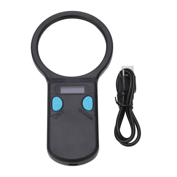 Pet Microchip Scanner Bluetooth Animal Microchip Tag Reader Scanner with Magnifying Glass LED Light