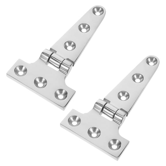 MLINS 2pcs Durable Stainless Steel Hinges Thickened Marine Hardware T-Shaped Heavy Duty Design For Boat Yacht Furniture Marine Hinges Yacht Hardware