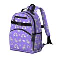 thumbnail image 2 of Unicorn and Wing Purple Pattern Cute School Backpack Bag for School with Padded Back and Adjustable Shoulder Straps 15.25"x11.5"x5.25", 2 of 5