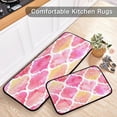 thumbnail image 5 of SKYSONIC Watercolor Ethnic Style Kitchen Rugs and Mats 2 Pcs, Pink Non-Slip Floor Runner Mat for Living Room Bedroom Dorm Hallyway Home Decor 19.7"x27.6"+19.7"x47.2", 5 of 7