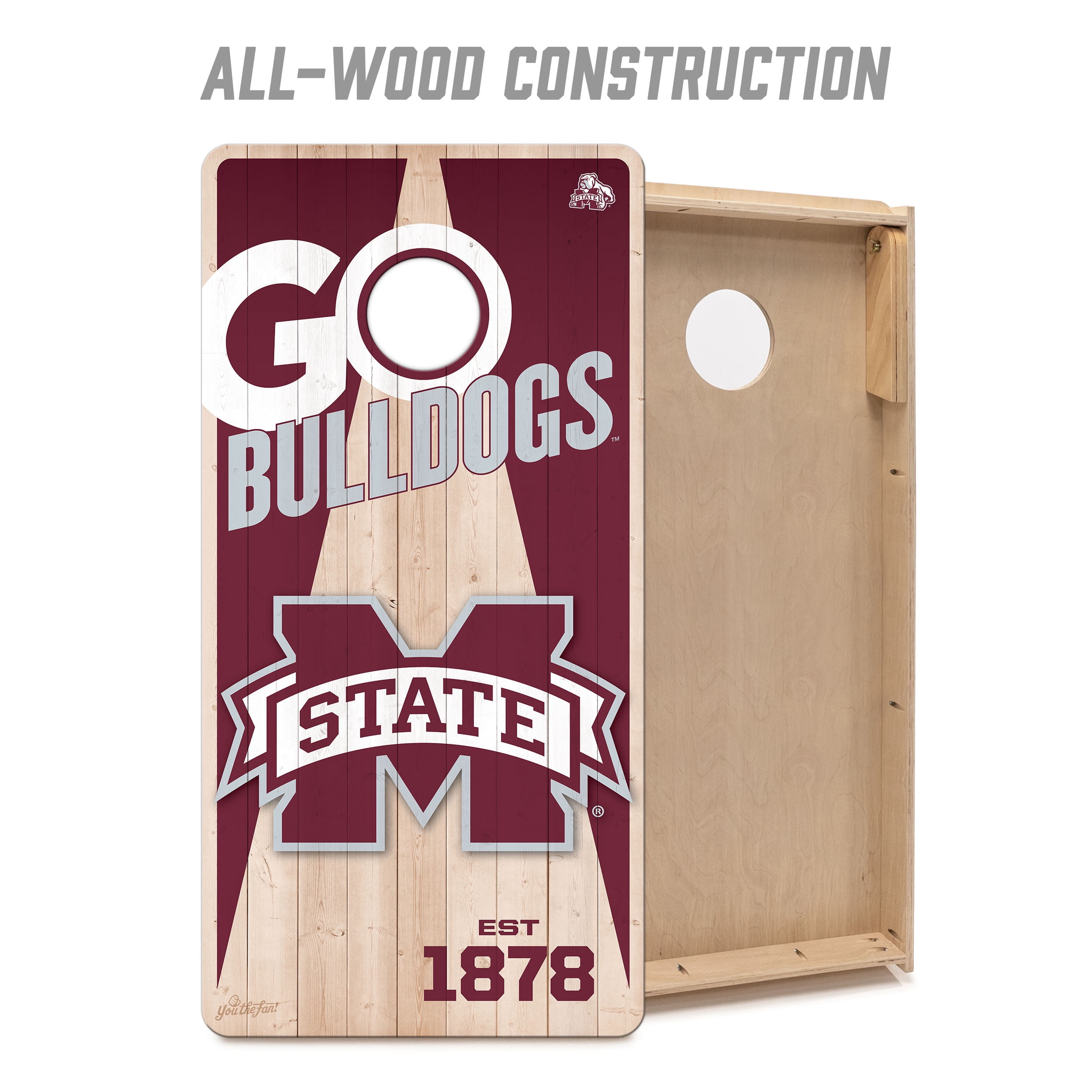 YouTheFan NCAA Mississippi State Bulldogs 2' x 4' Cornhole Game No Bags