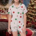 thumbnail image 2 of MIASHUI Pyjama Confortable pour Filles, Ensemble T-Shirt à Manches Courtes et Short Léger pour l'Été, 2 of 4