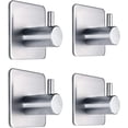 thumbnail image 3 of Ganchos adhesivos de 5 uds., ganchos de pared resistentes, ganchos impermeables de acero inoxidable para colgar abrigos, sombreros, toalleros, soporte de pared, 3 of 5