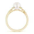 thumbnail image 2 of ANGARA Japanese Akoya Cultured Pearl Crossover Shank Engagement Ring in 14K Yellow Gold for Women | June Birthstone, Birthday, Anniversary, Jewelry Gift for Women | Pearl Ring, 2 of 8