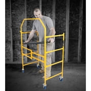MetalTech 4 Ft Adjustable Portable Scaffolding Platform w/ Locking Wheels
