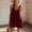 Wine, variant on JOANKDMI Summer Mini Dresses for Women Casual V Neck Ruffle Strap Sleeveless Flowy Shift Sundress with Tie Front Lightweight Beach Vacation Cover Up Chic Outfits