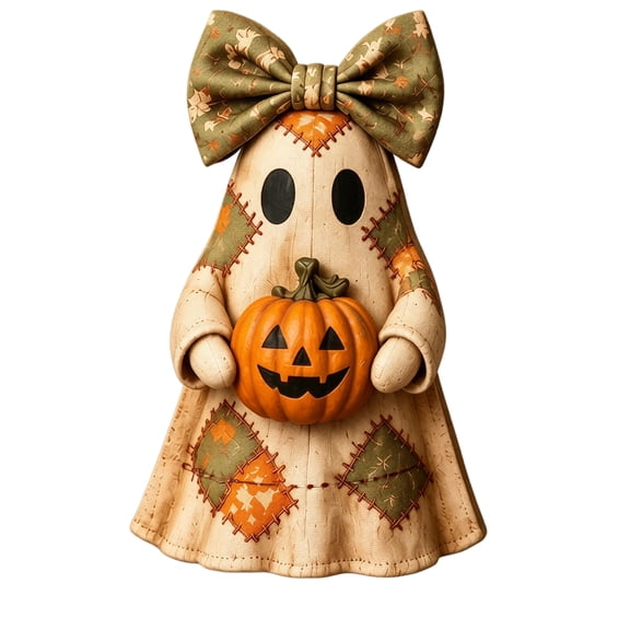 Vintage Distressed Wooden With Vintage Style, Old Wood For Patchwork Tabletop Decoration Halloween Shelf Sitter Ghost, Halloween Decor,Festival Decoration,1pcs, A