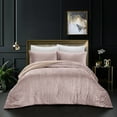 thumbnail image 1 of Grace Living Aashvi Crinkle Velvet 3pc Comforter Set - 2 Pillow Shams, 1 Comforter, 1 of 5