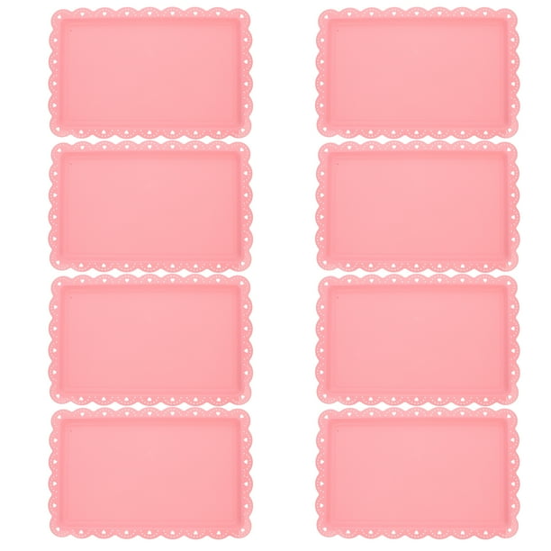 8 bandejas de plástico reutilizables para servir: bandejas rectangulares multifunción para servir comida, pasteles, dulces, aperitivos, frutas y sushi