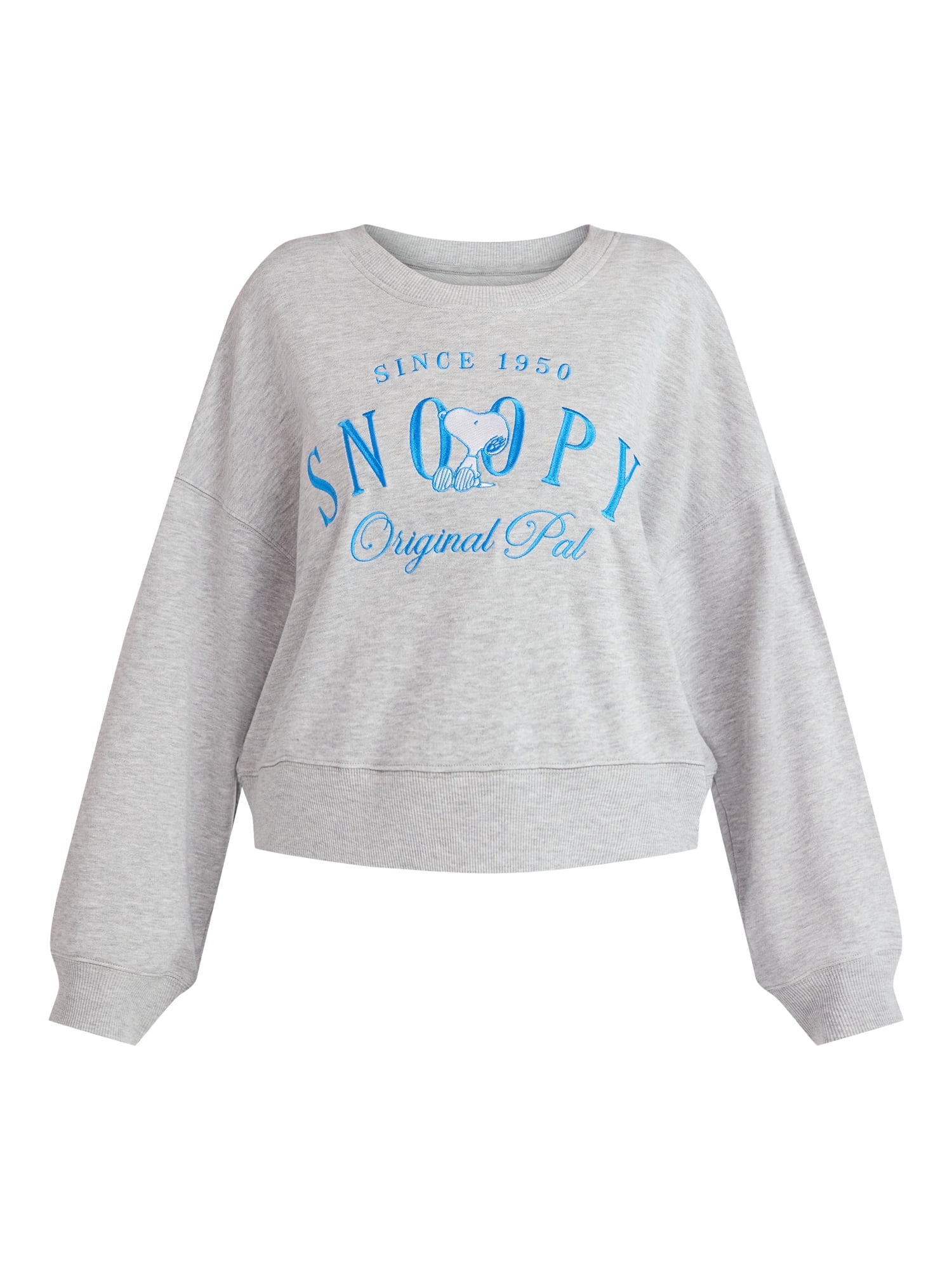 Snoopy Women’s Original Pal Cropped Graphic Sweatshirt, Sizes XXS-XXL