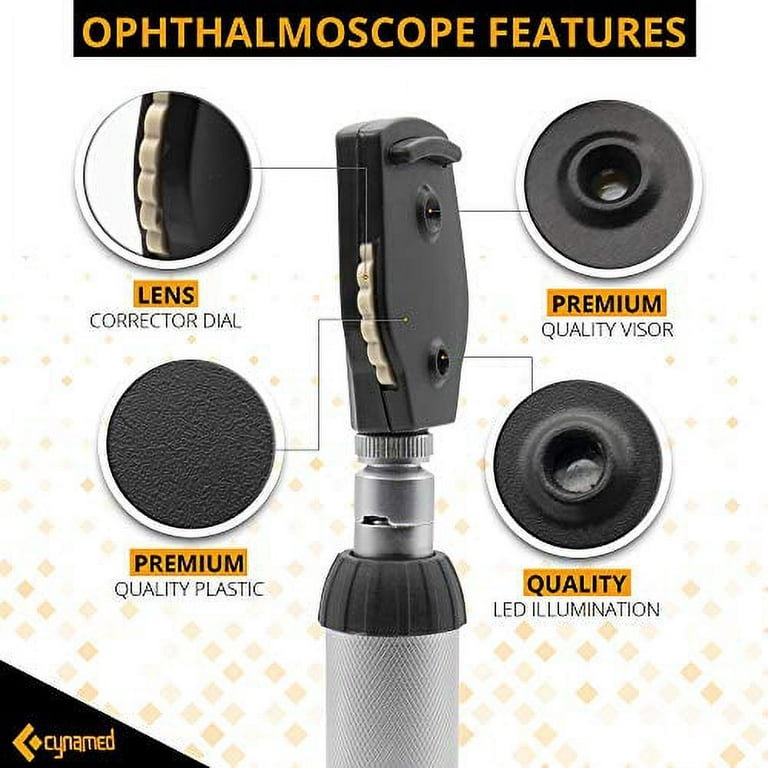 Cynamed 2-in-1 Ear Scope Set - Multi-Function Otoscope for Ear, Nose & Eye  Examination- Professional Kit for Home and Medical Students - Sight Chart