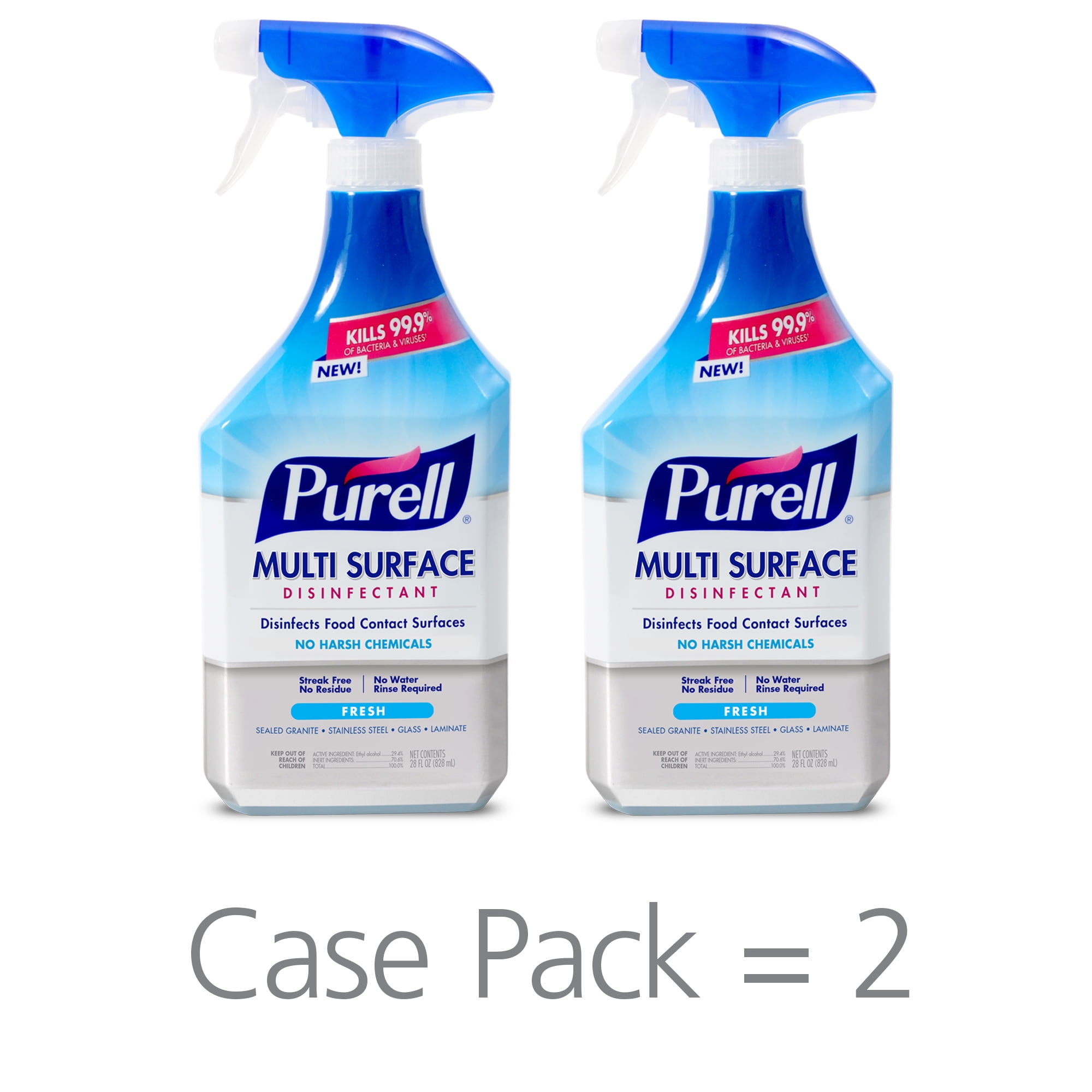 (Pack of 2) PURELL Multi Surface Disinfectant Spray, Fresh Scent, 28 Fl