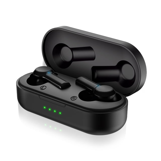 Sidaley Auriculares intrauditivos inalámbricos con contenedor de carga Auriculares a prueba de sudor Accesorios para auriculares con control táctil Cables de audio/vídeo Negro