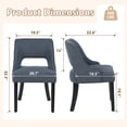 thumbnail image 5 of ClinQ Dining Chair,Morden Wood Leg Upholstered Kitchen Chair Set of 6,PU in Navyblue, 5 of 6