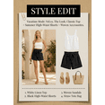 thumbnail image 3 of NICELF Shorts for Women High Waisted Casual Linen Summer Flowy Shorts Lightweight Drawstring Comfy Elastic Waist Womens Lounge Shorts with Pockets, Black, 3 of 9