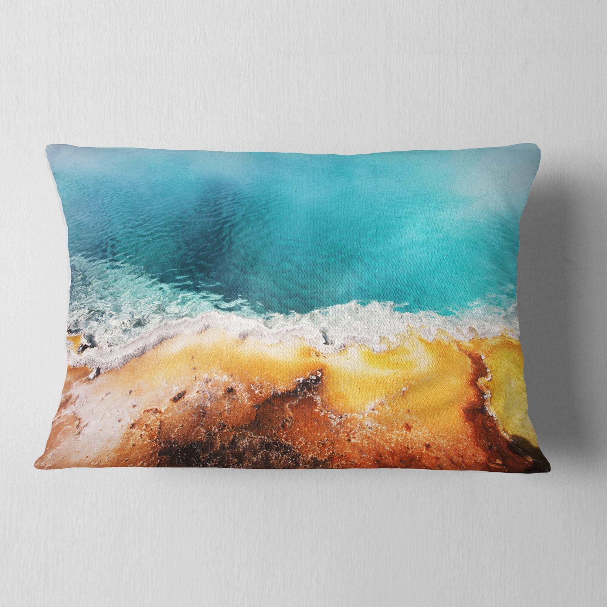 Designart 12" x 20" Blue Polyester Throw Pillow