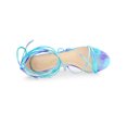 thumbnail image 4 of BLISSFUL STEP Women's Sandals Strappy Tie Dye Kitten Heels Lace up Sandals, 4 of 7
