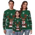 thumbnail image 1 of Marvmys Chandail de Noël Assorti pour la Famille Col Rond Rennes Flocons de Neige Chandail Tricoté Laid pour Hommes Femmes, 1 of 7
