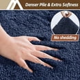 thumbnail image 5 of Toilet Rugs U-Shaped 24"x20",Soft Absorbent Bath Mat with Non-Slip TPR Backing, Machine Washable Shaggy Bath Rug for Toilet,Navy Blue, 5 of 8