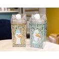 thumbnail image 3 of Summer Milk Carton Double Portable Straw Plastic Cup Blue 400ML, 3 of 4