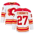 thumbnail image 3 of Matt Coronato Chandail adidas Blanc des Flames de Calgary Signé avec Note de 1er But #/27, 3 of 3