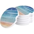 thumbnail image 1 of FMSHPON Gradient Watercolor Style Sky Wood Grain Set of 4 Car Coaster for Drinks, Absorbent Ceramic Stone Coasters Cup Mat with Cork Base for Home Kitchen Room Coffee Table Bar Decor, 1 of 5