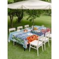 thumbnail image 5 of 54x80 Inch Outdoor Tablecloth with Umbrella Hole Zipper Rectangle Blue Teal Coastal Rectangular Tablecloths Outside Waterproof Wooden Nautical Ocean Coral Summer Patio Table Cloth Cover for Picnic, 5 of 8