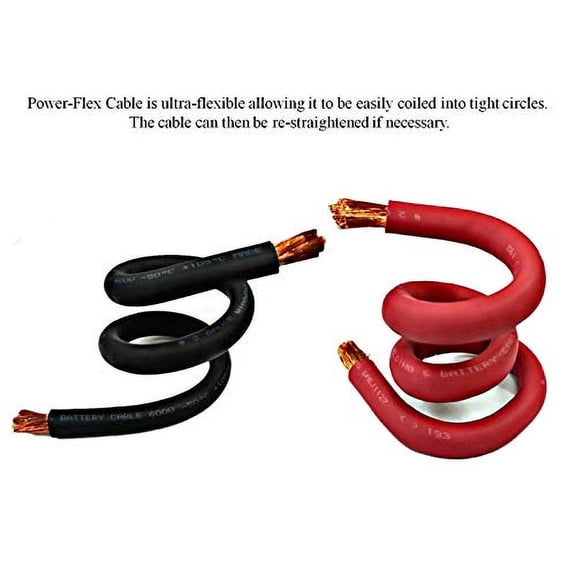 4/0 Gauge 4/0 AWG 10 Feet Black   10 Feet Red Welding Battery Pure Copper Flexible Cable Wire - Car, Inverter, RV, Solar