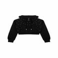 thumbnail image 3 of Forever 21 Cropped Embellished Hoodie, Color- Black, Size- L, 3 of 5