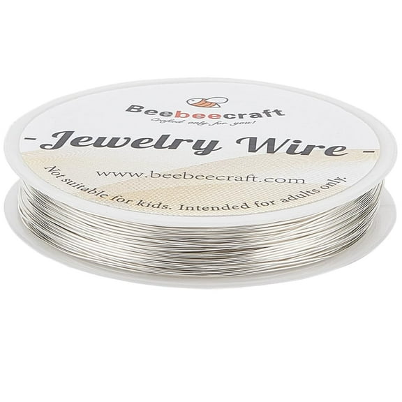 98.43 Feet Silver Jewelry Wire 22 Gauge 0.6mm 925 Sterling Silver Plated Copper Wire Dead Soft Round Beading Wire