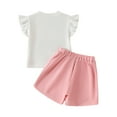 thumbnail image 3 of Gubotare Girls Clothes Sets Baby Girl Summer Clothes Toddler Girl T-Shirt Linen Shorts with Belt Outfits Little Girl Clothes 2pcs Set 3T 4T (Pink,3-4 Years), 3 of 9