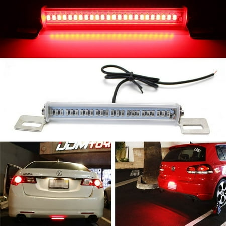 Brake Bar - iJDMTOY (1) Universal Fit Brilliant Red 24-SMD LED Light Bar For Car As Rear Fog Light or 3rd Brake Tail Lamp