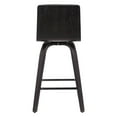 thumbnail image 5 of Vienna 26" Swivel Counter Stool in Black Wood Finish with Gray Faux Leather, 5 of 9
