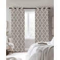 thumbnail image 3 of Fsddascl Beige Moroccon Blackout Curtains for Bedroom/Living Room, Thermal Insulated Kitchen Curtains, Farmhouse Minimalist Abstract Geometric Grommet Darkening Window Treatment Drapes 42"x63"x2, 3 of 8