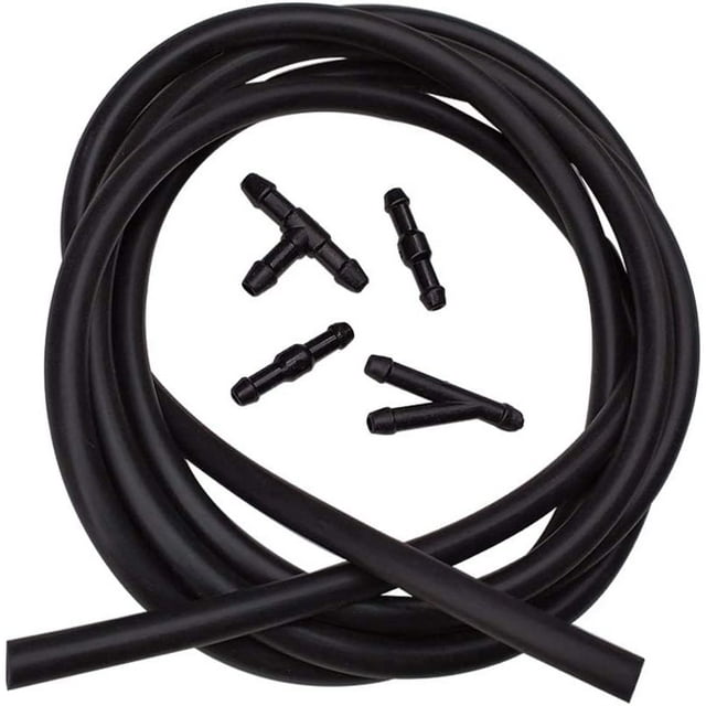 miduoudo-Car Windshield Washer Fluid Hose Kit,200cm (78.8inch) Windshield Sprayer Hose Windshield Jet Spray Wiper Hose Replacement with 4pcs Black Connectors to Connect Car Water Pump and Nozzles