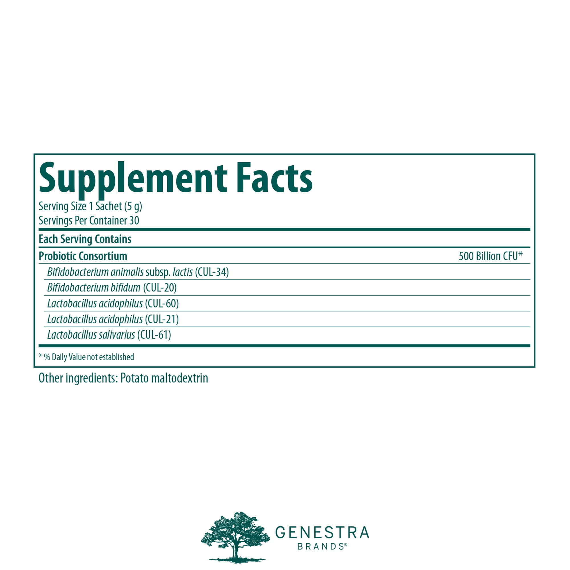 Genestra Brands HMF Intensive 500 | Highly Concentrated Probiotic Supplement to Support Gastrointestinal Health* | 30 Sachets