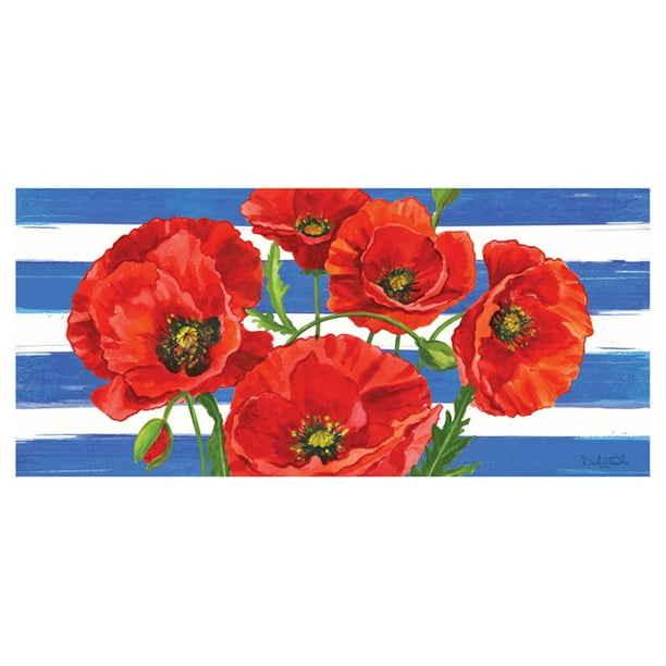 Evergreen Flag Sassafras Poppies and Stripes Switch Mat Insert