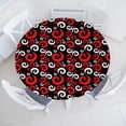 thumbnail image 3 of Ambesonne Abstract Fitted Round Tablecloth, Spirals and Dots Art, 36"- 40" Diameter, White Black and Vermilion, 3 of 5