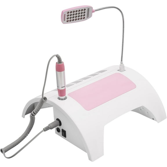 Miumaeov Manicure Machine with UV LED Nail Lamp 60W Electric Nail Gel Machine with Dust Collector All-in-One Nail Station with Hand Rest