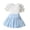 Blue, variant on Edvintorg Toddler Girl Outfits Set Short Sleeve Flower Mesh Tops +Pleated Skirt Set 2Pcs Clothing for Children Girls 18Months-5Years School Girl Outfit for Kids