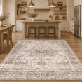 9x12 Area Rugs For Living Room: Washable Neutral Soft Brown Rug ...