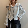 thumbnail image 2 of Ediodpoh Handwoven Knitted Cardigan for Women Sweater Open Front Long Sleeve Outwear Coat for Autumn Winter Fashion Light Gray, 2 of 4