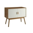 thumbnail image 1 of Allora 2-Grandes Armoires avec Tablette Console de Rangement en Blanc et Naturel, 1 of 2