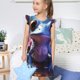 thumbnail image 4 of Balery Colorful Frog Among Flowers Camisón de princesa para niñas, pijama de algodón con mangas abullonadas, suave y bonito.-Large, 4 of 6
