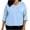 02# Light Blue, variant on Ihhxva Women V-Neck Scrub Top Loose Fit with Pockets 3/4 Sleeve Plus Size Shirt Stretch Cotton Comfortable Workwear Uniform L-5XL