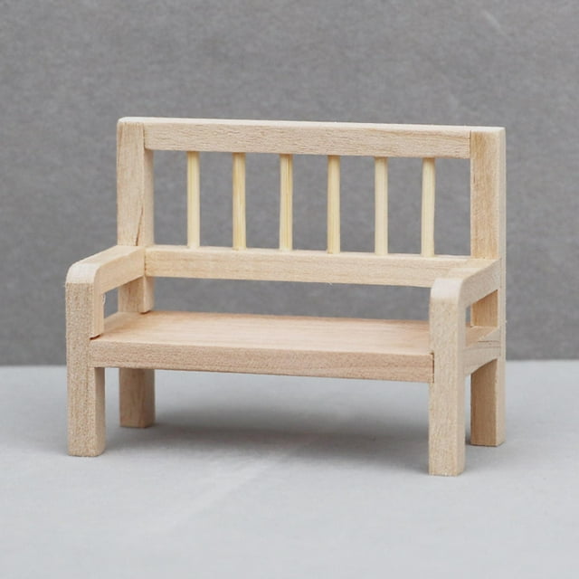 Banco de Jardín para Casa de Muñecas a Escala 1/12, Juego de Simulación, Pequeño Modelo de Muebles de Madera, Sofá de Banco para Muñecas para Accesori Baoblaze Balanceo en miniatura
