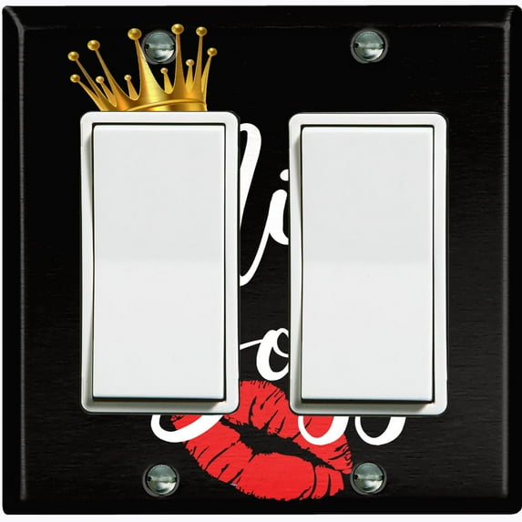 Metal Light Switch Plate Cover Queen Crown Kiss Miss Boss SGN003