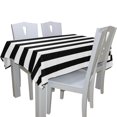 thumbnail image 4 of EREHome Nappes à Rayures Noir et Blanc Décoration de Table 60x104 Pouces, 4 of 5