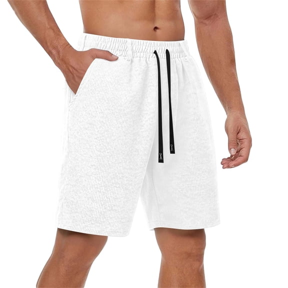 FUZHIQ Mens Shorts Casual 10 Inch Inseam Elastic Waist Solid Gym Workout Shorts Breathable Walking Summer Shorts Pull-On Knit Shorts with Pockets Daily Wear,XL